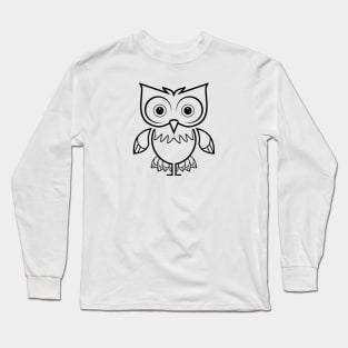 Cute Owl drawing illustration Long Sleeve T-Shirt